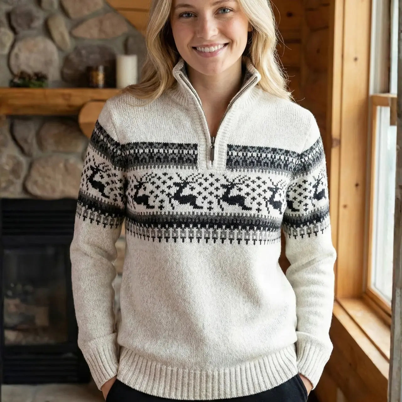 MunaWear - Sweaters - Serelune - Elegant Women's Christmas Pullover – Cozy Comfort for Festive Gatherings - 