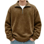 MunaWear - Sweaters & Sweatshirts - Caden - Stylish Men's Polo Neck Sweatshirt for Casual Social Wear - Brown / 5XL