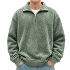 MunaWear - Sweaters & Sweatshirts - Caden - Stylish Men's Polo Neck Sweatshirt for Casual Social Wear - Light Green / 5XL