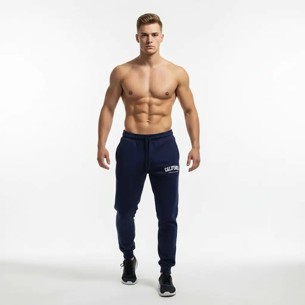 MunaWear - Sweatpants - Brock – Men's Sweatpants with Adjustable Waistband for All-Day Comfort, Perfect for Gym and Casual Wear - Navy / 4XL