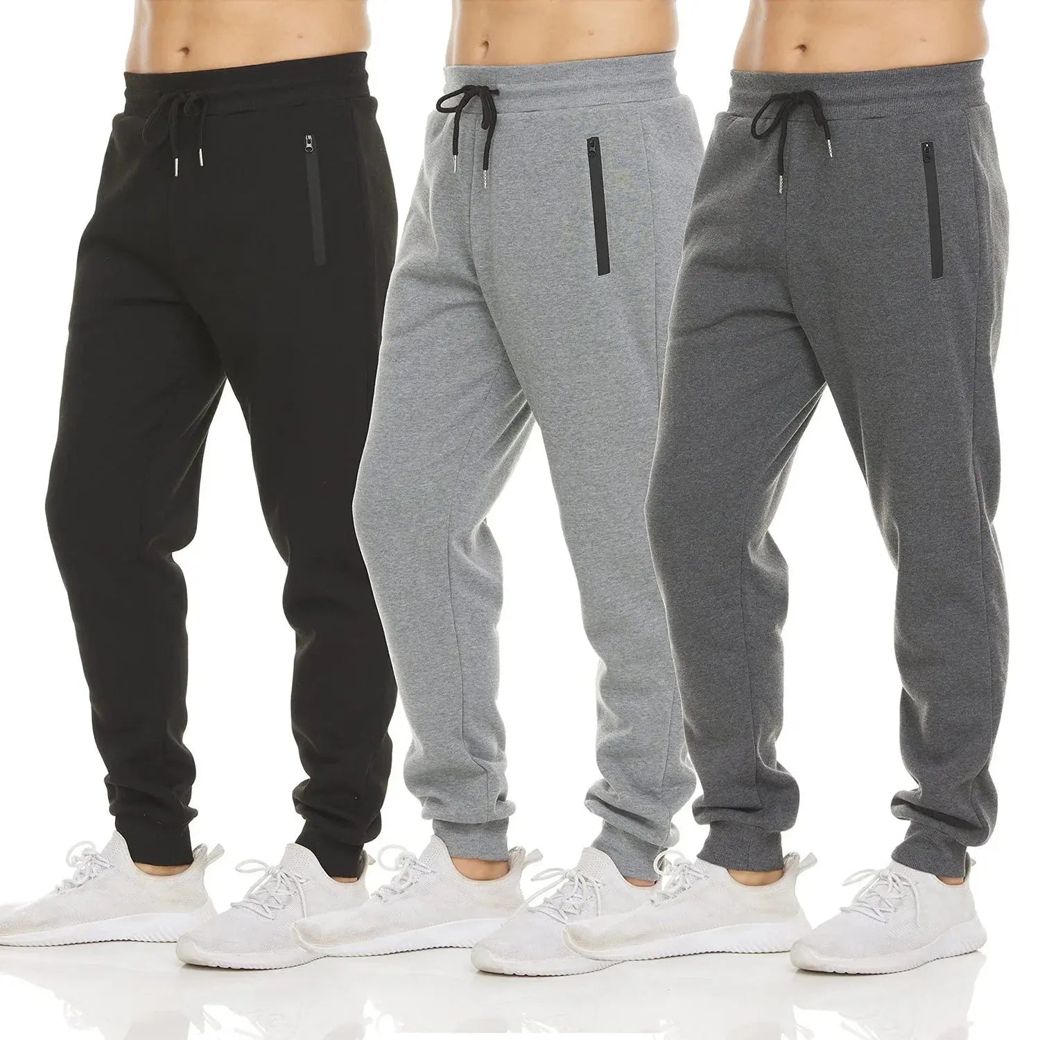 Caden - Stylish Men's Cargo Sweatpants With Zipper Pockets For Casual Wear 0