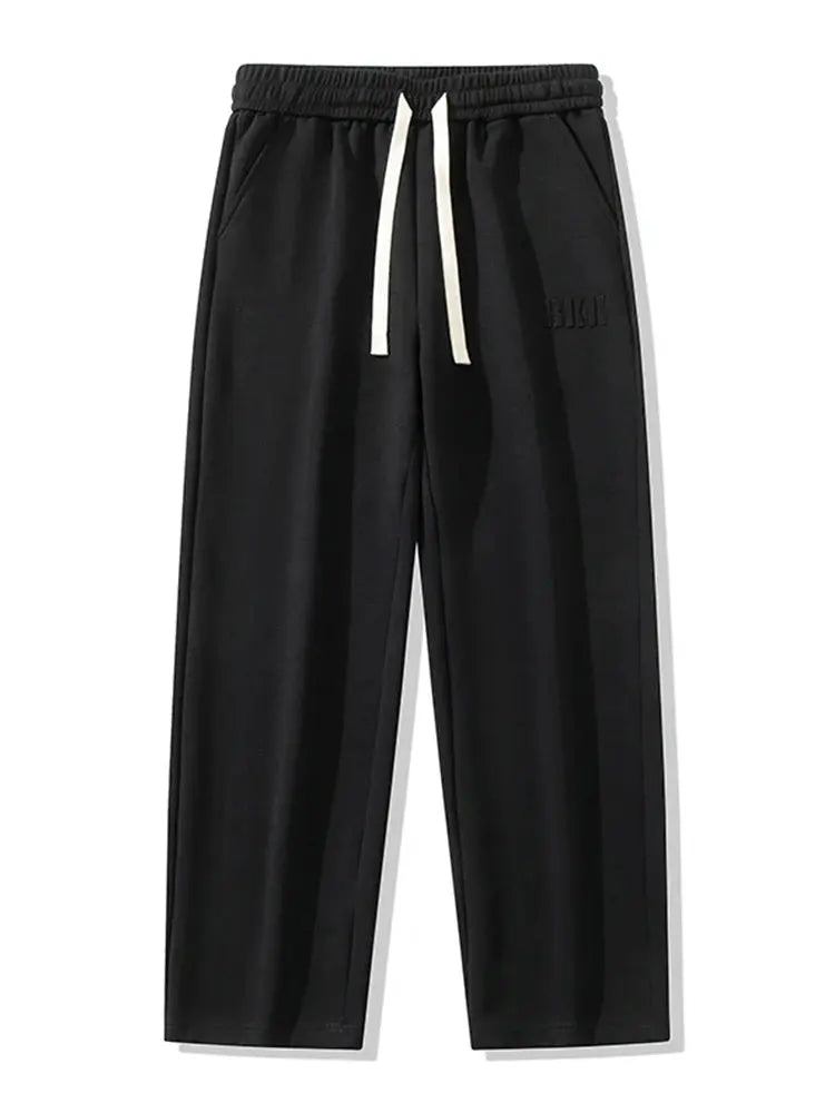 Ethan - Men's Wide Leg Cotton Sweatpants with Drawstring & Pockets, Sizes M-8XL 0