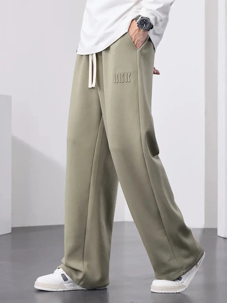 Ethan - Men's Wide Leg Cotton Sweatpants with Drawstring & Pockets, Sizes M-8XL 1