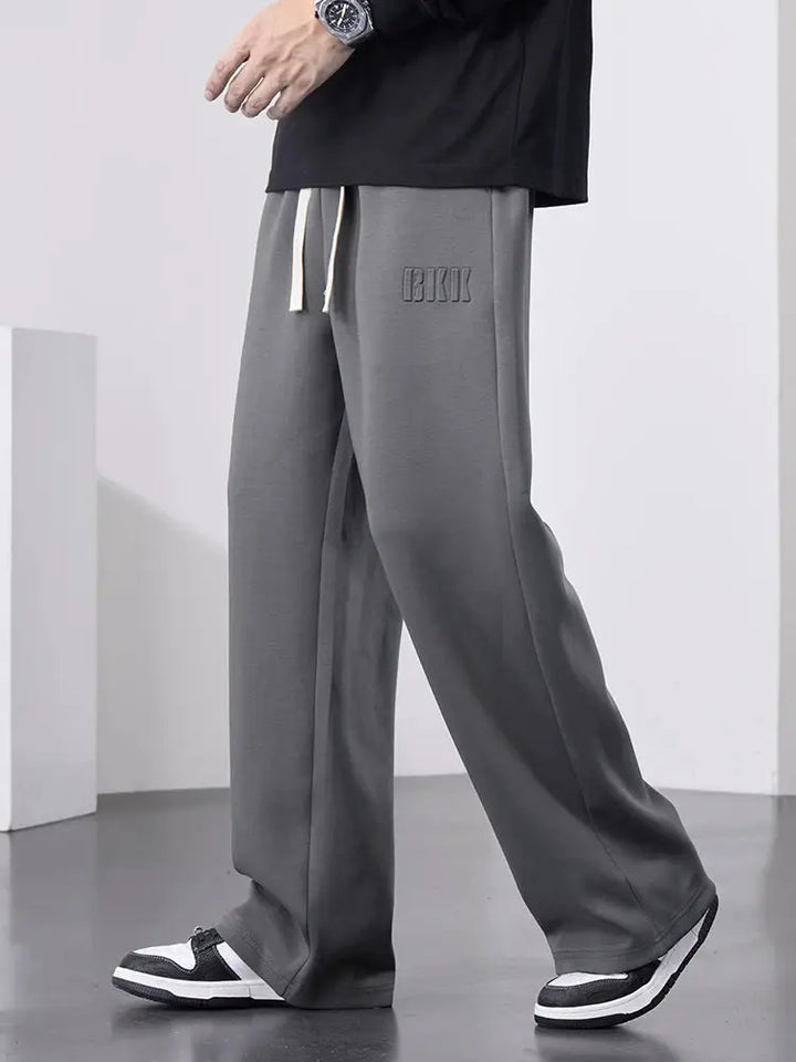 Ethan - Men's Wide Leg Cotton Sweatpants with Drawstring & Pockets, Sizes M-8XL 3