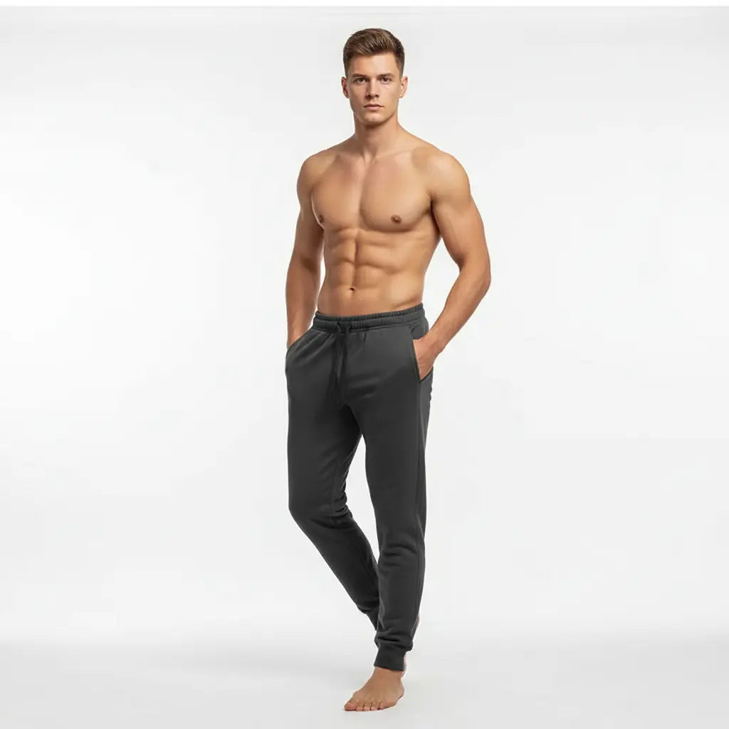 MunaWear - Sweatpants - Ethan – Men's Sweatpants with Elastic Waist, Perfect for Gym & Casual Wear - Dark Gray / 4XL