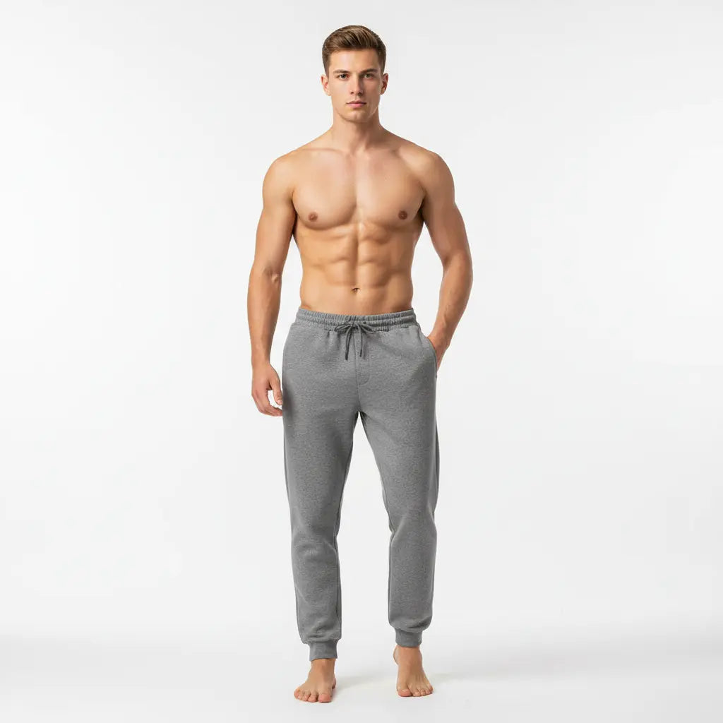 MunaWear - Sweatpants - Ethan – Men's Sweatpants with Elastic Waist, Perfect for Gym & Casual Wear - Gray / 4XL