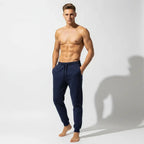 MunaWear - Sweatpants - Ethan – Men's Sweatpants with Elastic Waist, Perfect for Gym & Casual Wear - Navy Blue / 4XL