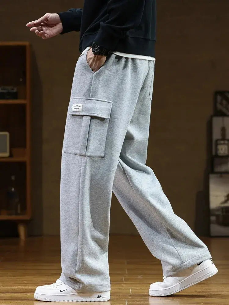 Ethan – Multi-Pocket Drawstring Cotton Sweatpants for Men, Loose Fit, Sizes S-8XL 0