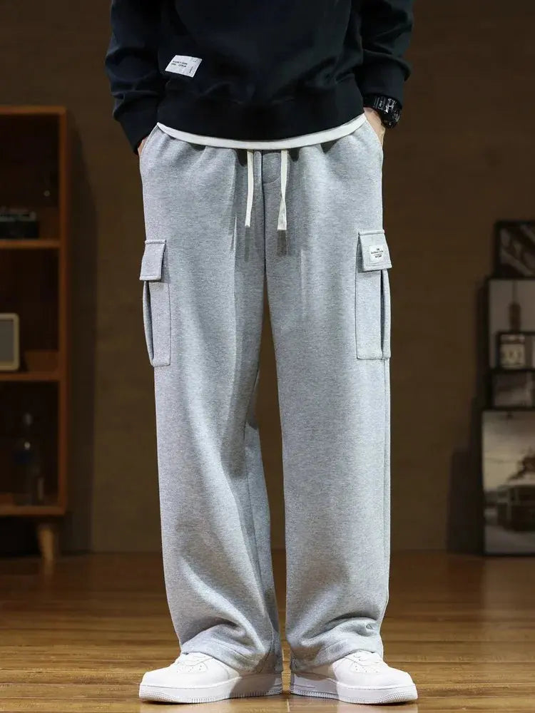 Ethan – Multi-Pocket Drawstring Cotton Sweatpants for Men, Loose Fit, Sizes S-8XL 1