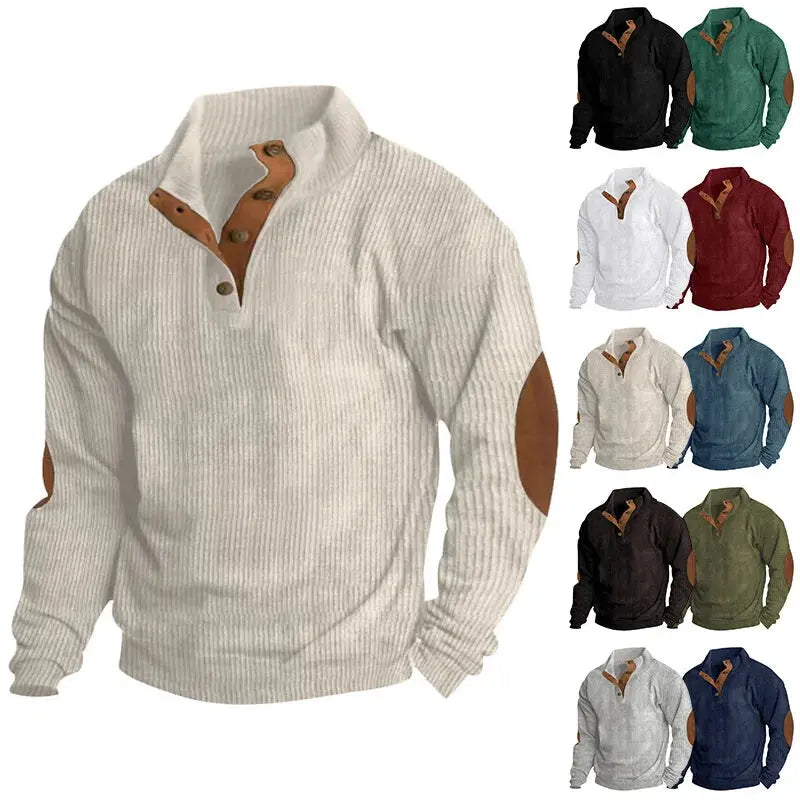 Caden - Comfortable Men's Sweatshirt With Stand Collar For Casual Wear 0