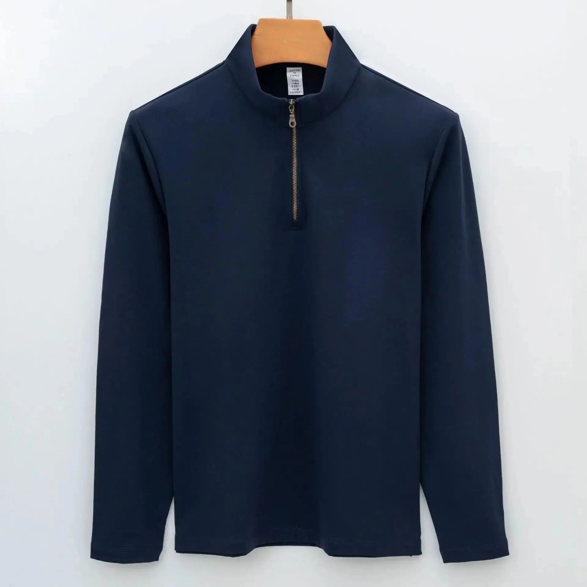 MunaWear  Sweatshirts  Ethan – High Elasticity Half Zip-Up Sweatshirt for Men in Warm Brushed Nylon  Navy-blue-4XL-recommendations-105.00-kg-115.00-kg