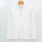 MunaWear  Sweatshirts  Ethan – High Elasticity Half Zip-Up Sweatshirt for Men in Warm Brushed Nylon  WHITE-M-suggestion-57.50-kg-70.00-kg