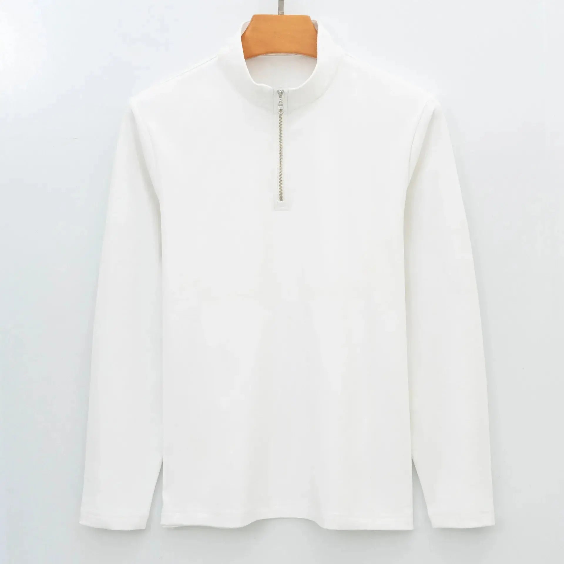 MunaWear  Sweatshirts  Ethan – High Elasticity Half Zip-Up Sweatshirt for Men in Warm Brushed Nylon  WHITE-M-suggestion-57.50-kg-70.00-kg