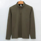 MunaWear  Sweatshirts  Ethan – High Elasticity Half Zip-Up Sweatshirt for Men in Warm Brushed Nylon  army-green-L-suggestion-70.00-kg-80.00-kg