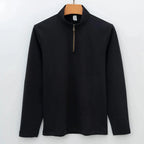 MunaWear  Sweatshirts  Ethan – High Elasticity Half Zip-Up Sweatshirt for Men in Warm Brushed Nylon  black-3XL-recommendations-95.00-kg-105.00-kg