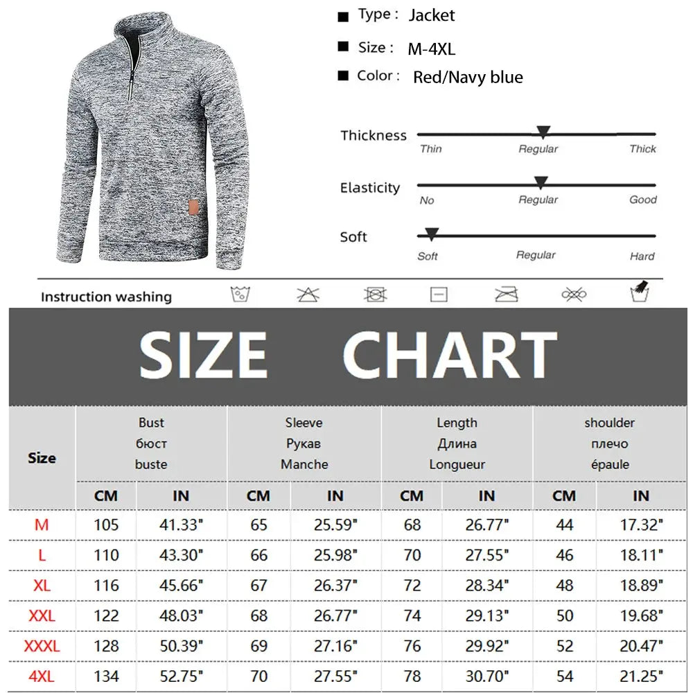 Ethan – Thicker Half Zip Sweatshirt for Men, Versatile Pullover Ideal for Spring & Autumn, Size XS-L 2