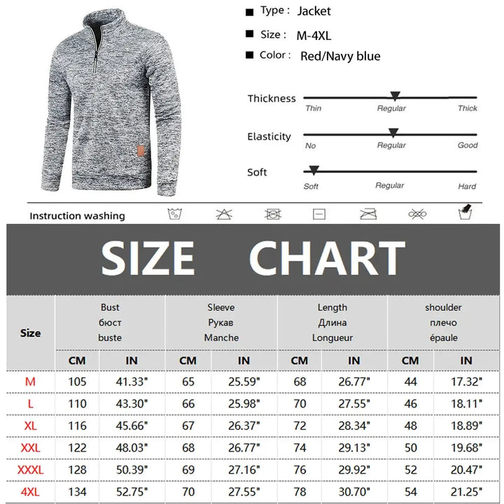 Ethan – Thicker Half Zip Sweatshirt for Men, Versatile Pullover Ideal for Spring & Autumn, Size XS-L 2