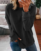 MunaWear - Sweatshirts - Liora - Cozy Women's Sweatshirt With Oversized Fit For Casual Comfort - Black / 4XL
