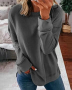 MunaWear - Sweatshirts - Liora - Cozy Women's Sweatshirt With Oversized Fit For Casual Comfort - Gray / 4XL