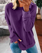 MunaWear - Sweatshirts - Liora - Cozy Women's Sweatshirt With Oversized Fit For Casual Comfort - Purple / 4XL