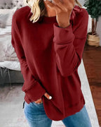 MunaWear - Sweatshirts - Liora - Cozy Women's Sweatshirt With Oversized Fit For Casual Comfort - Red / 4XL