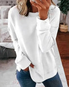 MunaWear - Sweatshirts - Liora - Cozy Women's Sweatshirt With Oversized Fit For Casual Comfort - White / 4XL