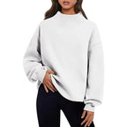 MunaWear - Sweatshirts - Liora - Oversized Women's Sweatshirt With Soft Cotton Blend For Casual Comfort - White / 3XL