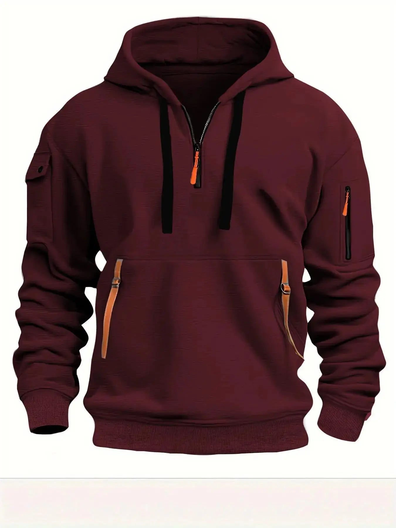 Caden - Unisex Fleece Pullover With Multi Pockets For Casual Outings And Outdoor Adventures 1