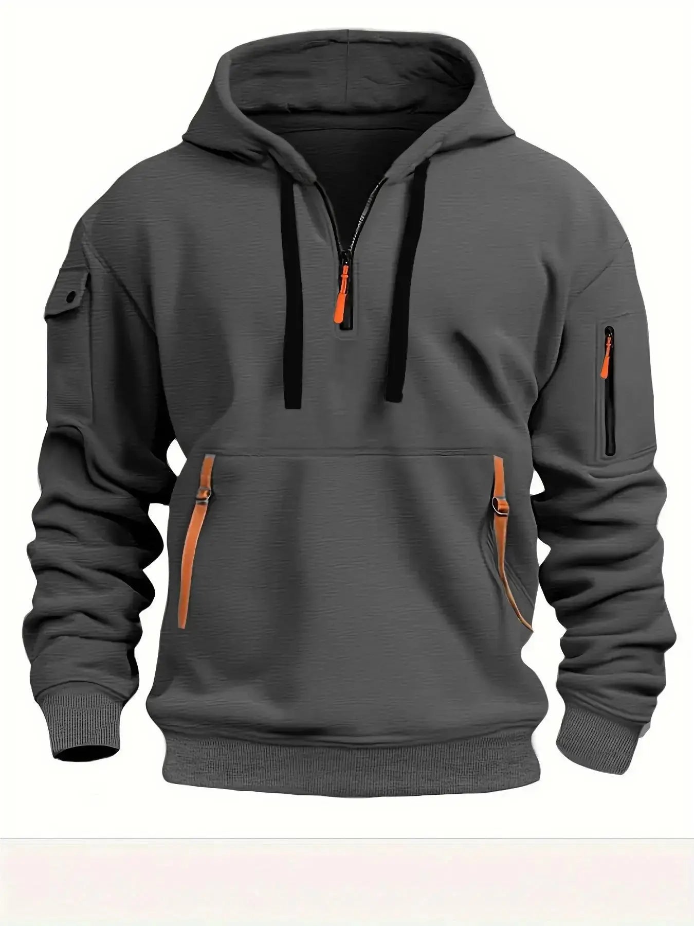 Caden - Unisex Fleece Pullover With Multi Pockets For Casual Outings And Outdoor Adventures 7