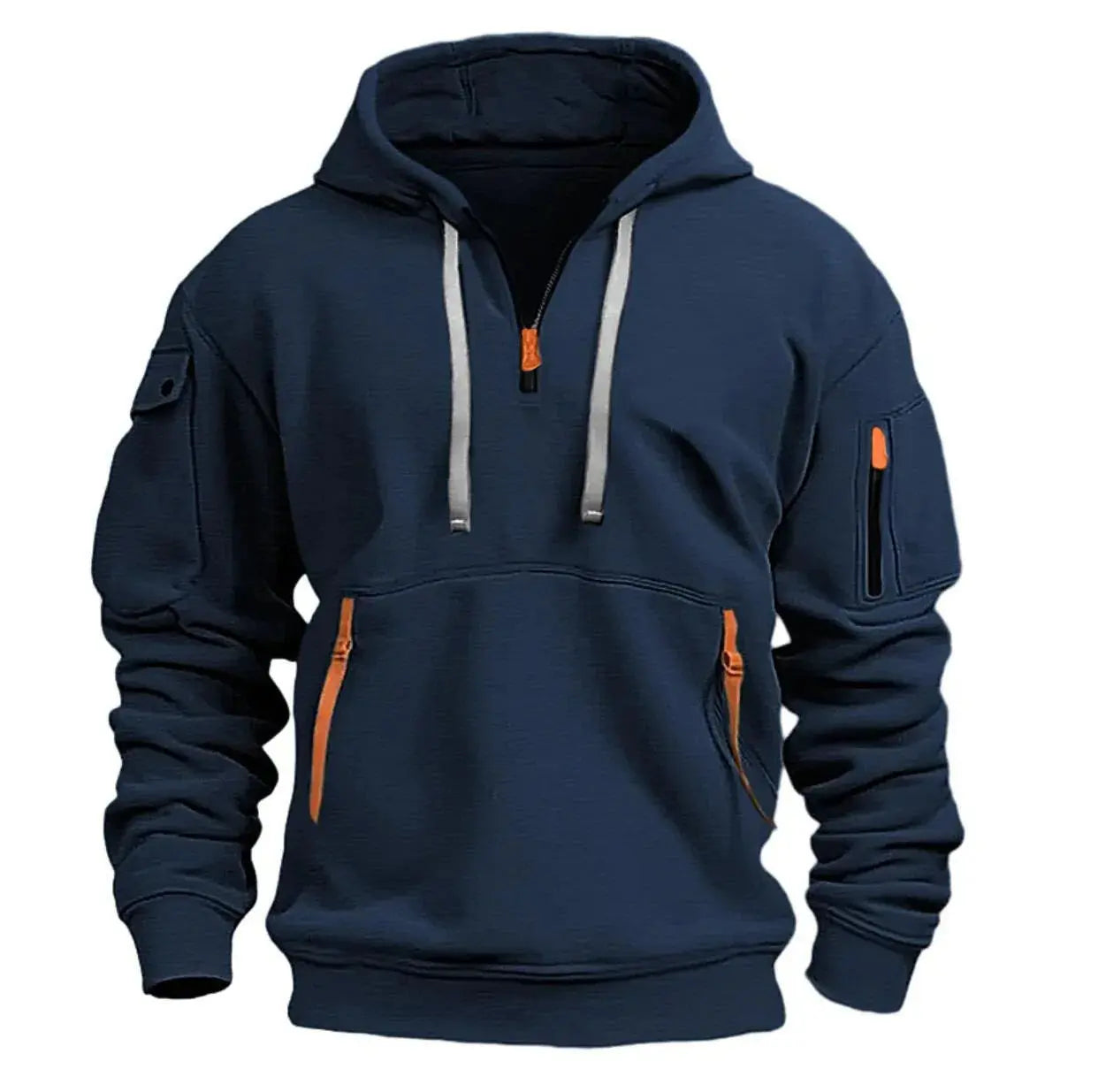 Caden - Unisex Fleece Pullover With Multi Pockets For Casual Outings And Outdoor Adventures 4