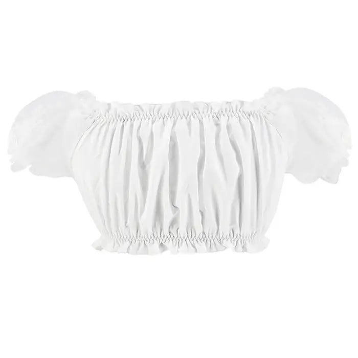 Oktoberfest Off-Shoulder Crop Top – Elegant Puff Sleeve Design for Trendy Women 0