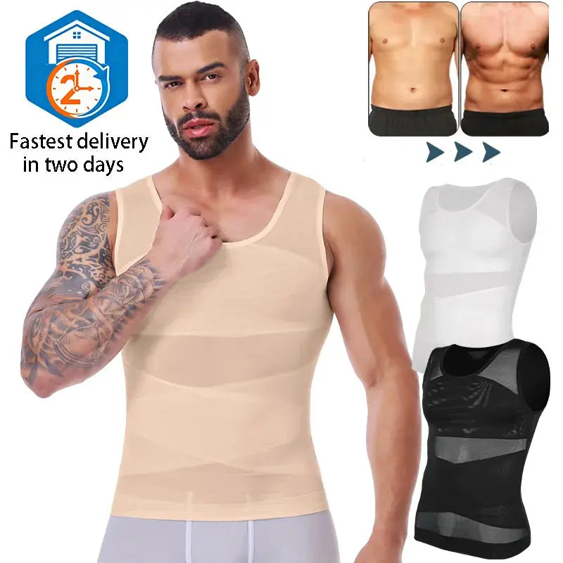 Caden - Breathable Men's Compression Tank Top With Tummy Control For Fitness And Everyday Wear 0