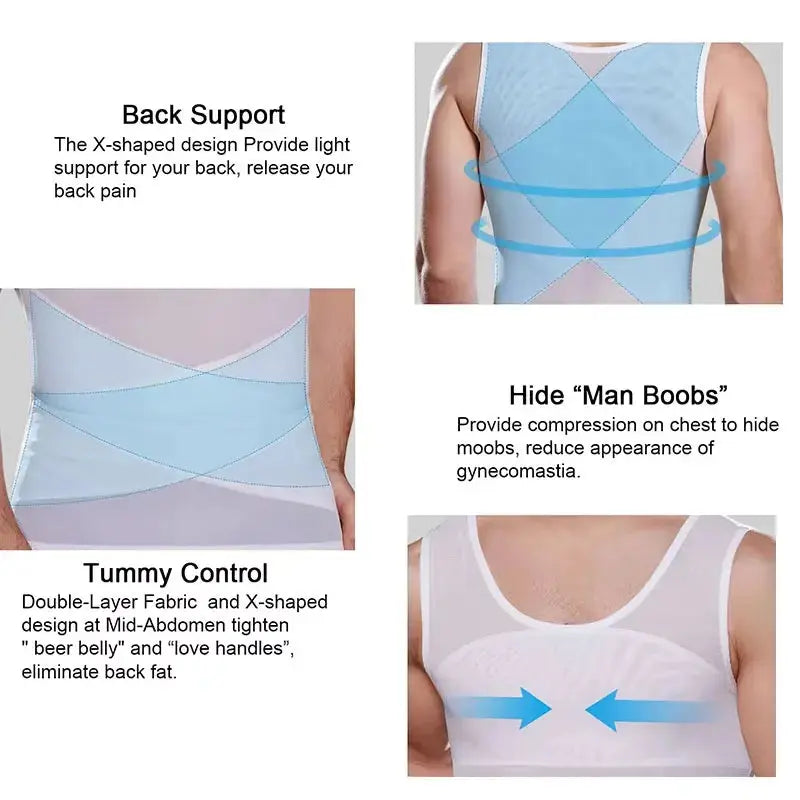 Caden - Breathable Men's Compression Tank Top With Tummy Control For Fitness And Everyday Wear 1