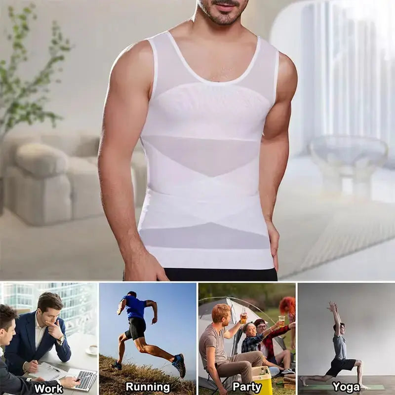 Caden - Breathable Men's Compression Tank Top With Tummy Control For Fitness And Everyday Wear 3
