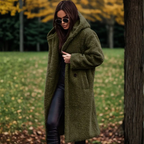 Clova – Cozy Long Teddy Coat With Hood For Casual Outings