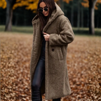 Clova – Cozy Long Teddy Coat With Hood For Casual Outings