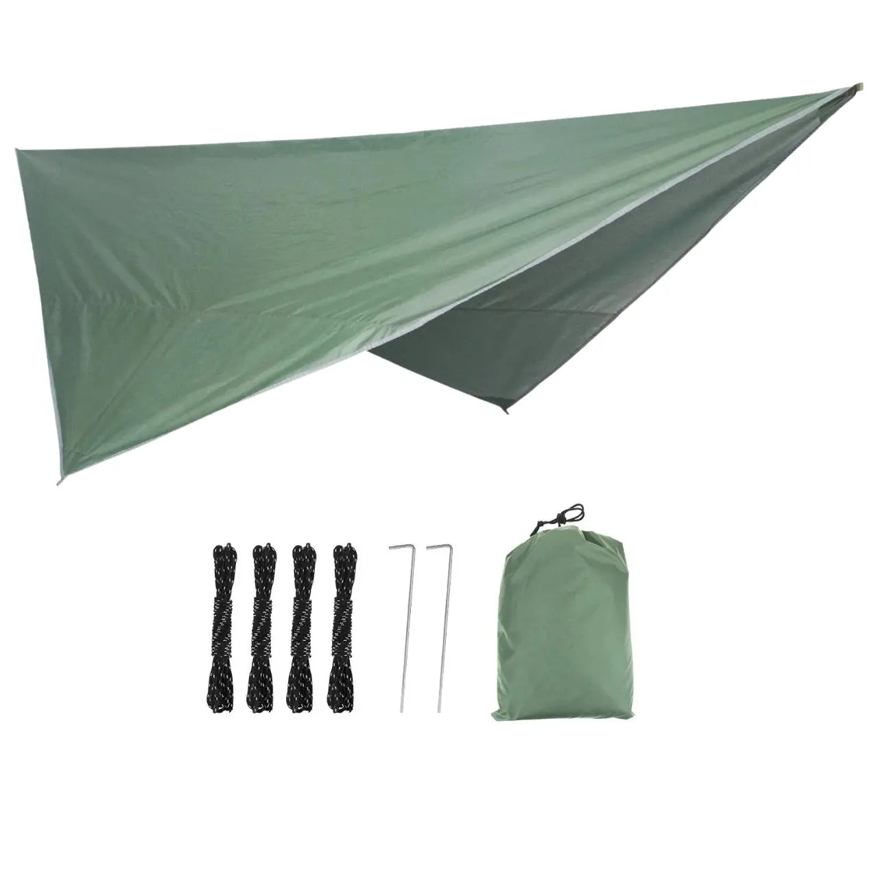Adrex – Ultralight Waterproof Tarp Tent, Versatile Camping Tarp Shelter & Hammock Rain Fly, Easy Setup- Army Green