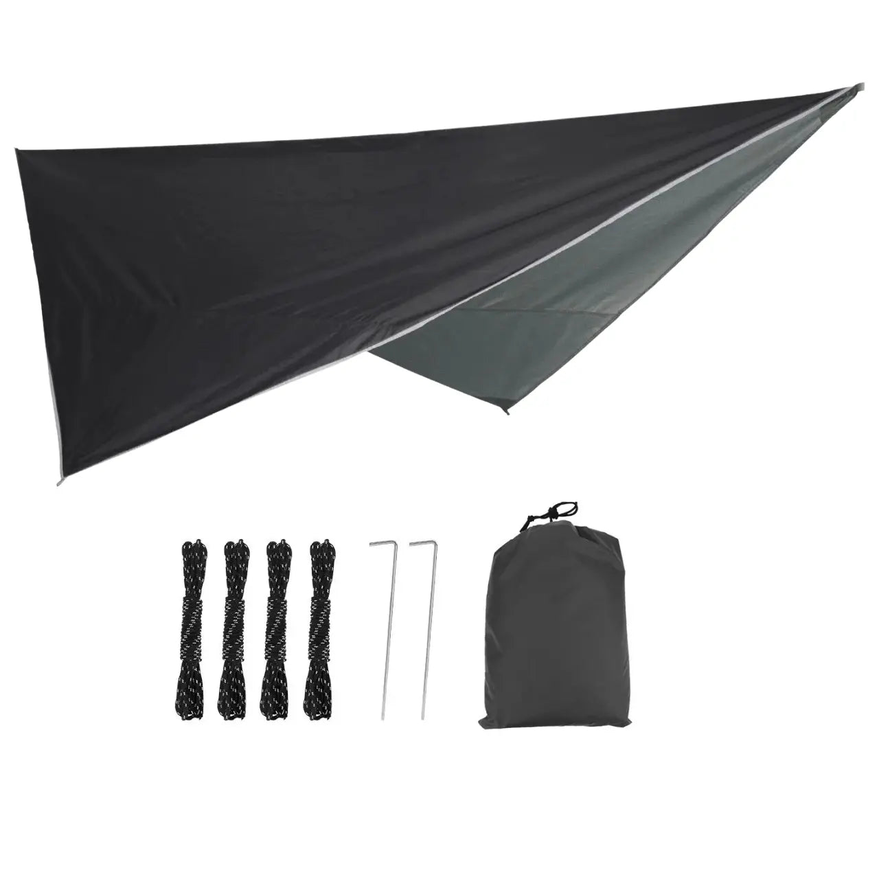 Adrex – Ultralight Waterproof Tarp Tent, Versatile Camping Tarp Shelter & Hammock Rain Fly, Easy Setup- Black
