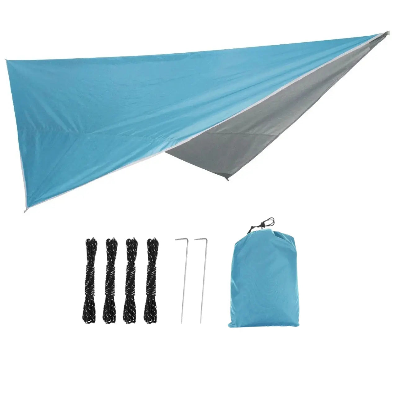 Adrex – Ultralight Waterproof Tarp Tent, Versatile Camping Tarp Shelter & Hammock Rain Fly, Easy Setup- Sky Blue