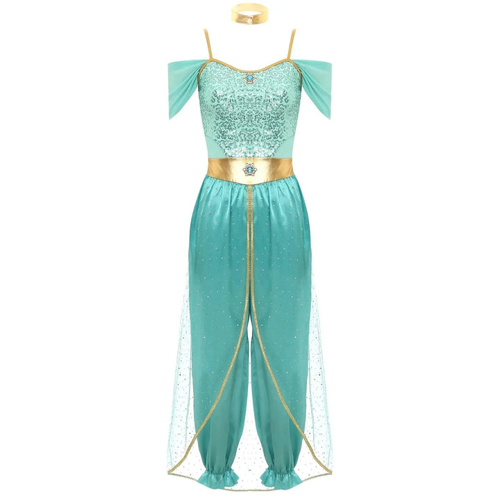 Liora - Elegant Arabian Princess Costume With Sparkling Details For Halloween And Theme Parties 4