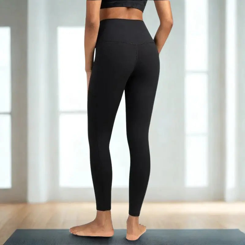 MunaWear - Tights & Leggings - Luna - Women's High Waist Yoga Legging 7/8 Length with Pockets - Black-2XL