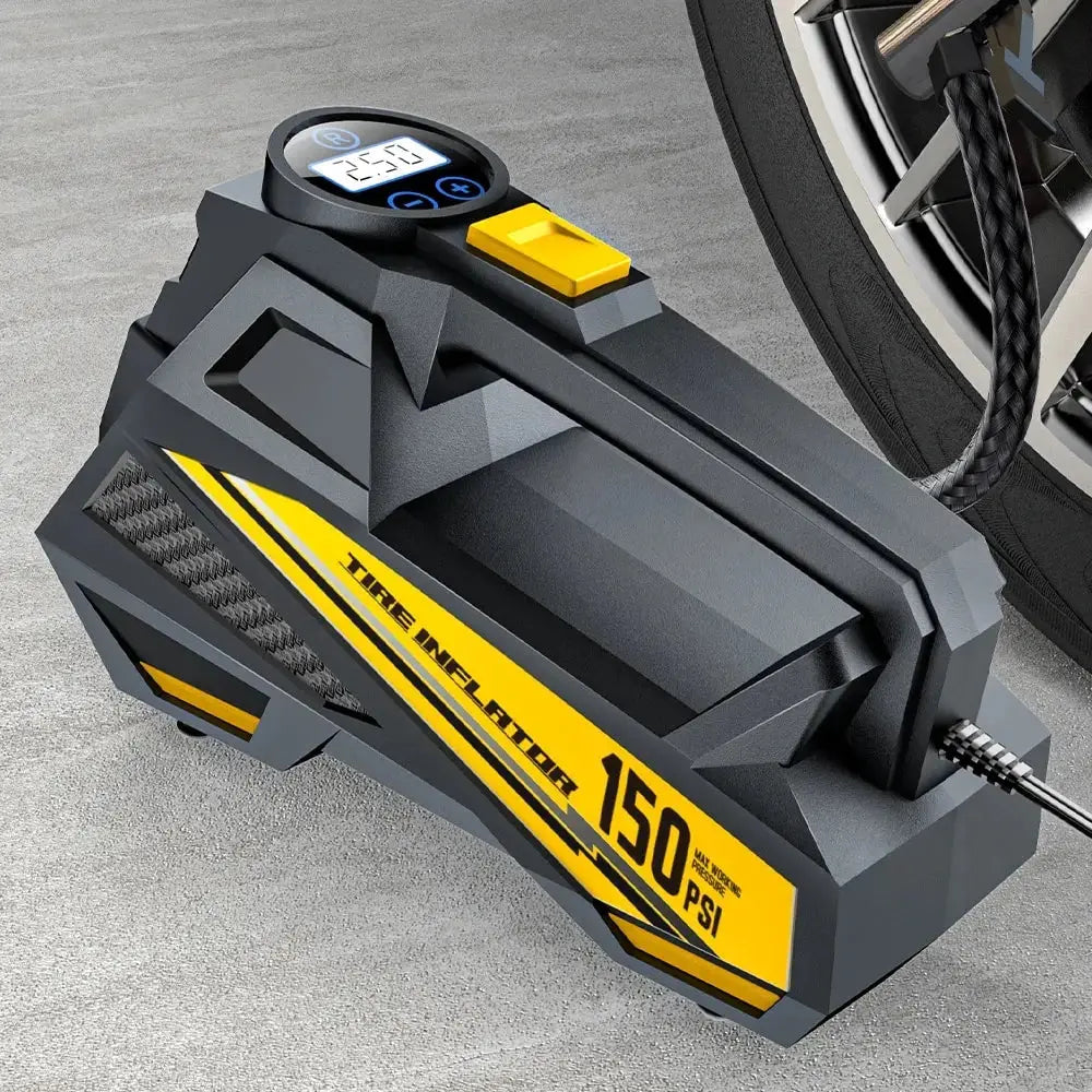 Liam – 12V 150PSI Portable Tire Inflator with LED Light for Car and Bike, Compact Design, Size One Size 1
