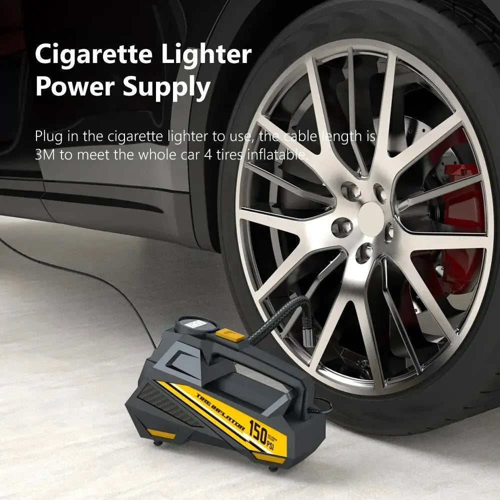 Liam – 12V 150PSI Portable Tire Inflator with LED Light for Car and Bike, Compact Design, Size One Size 3