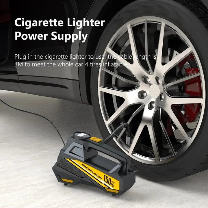 Liam – 12V 150PSI Portable Tire Inflator with LED Light for Car and Bike, Compact Design, Size One Size 3
