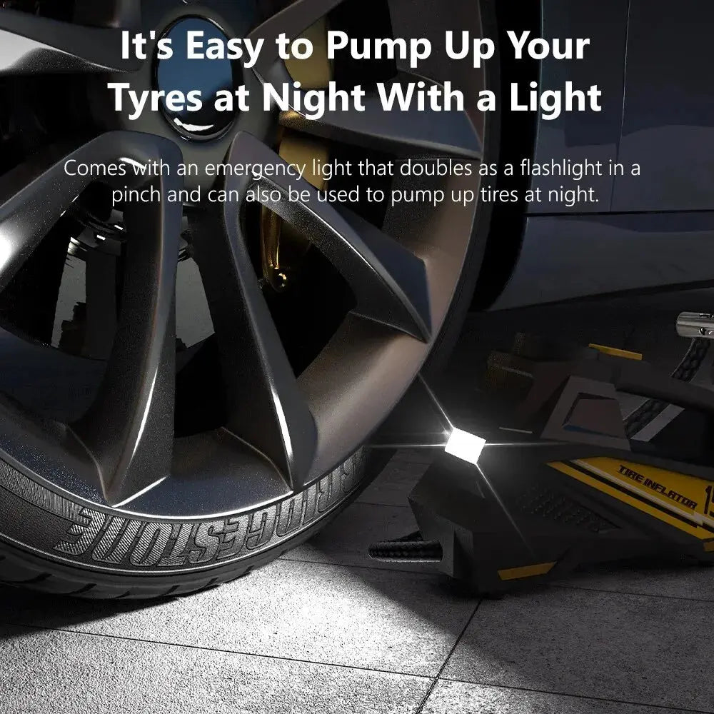 Liam – 12V 150PSI Portable Tire Inflator with LED Light for Car and Bike, Compact Design, Size One Size 5