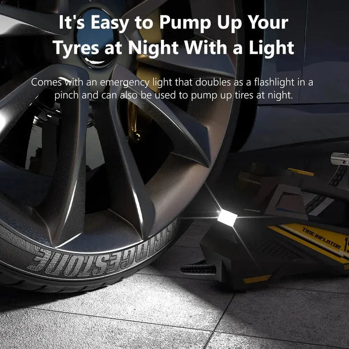 Liam – 12V 150PSI Portable Tire Inflator with LED Light for Car and Bike, Compact Design, Size One Size 5