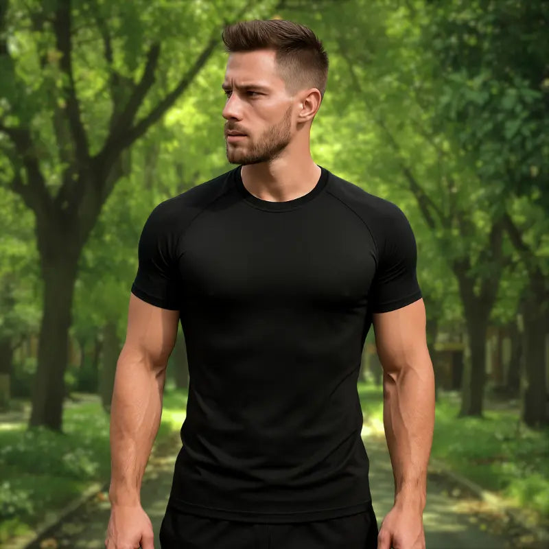 MunaWear - Tops & T-Shirts - Caleb – Men's Compression T-Shirt for Outdoor Training & Fitness Activities, Breathable Fabric - 