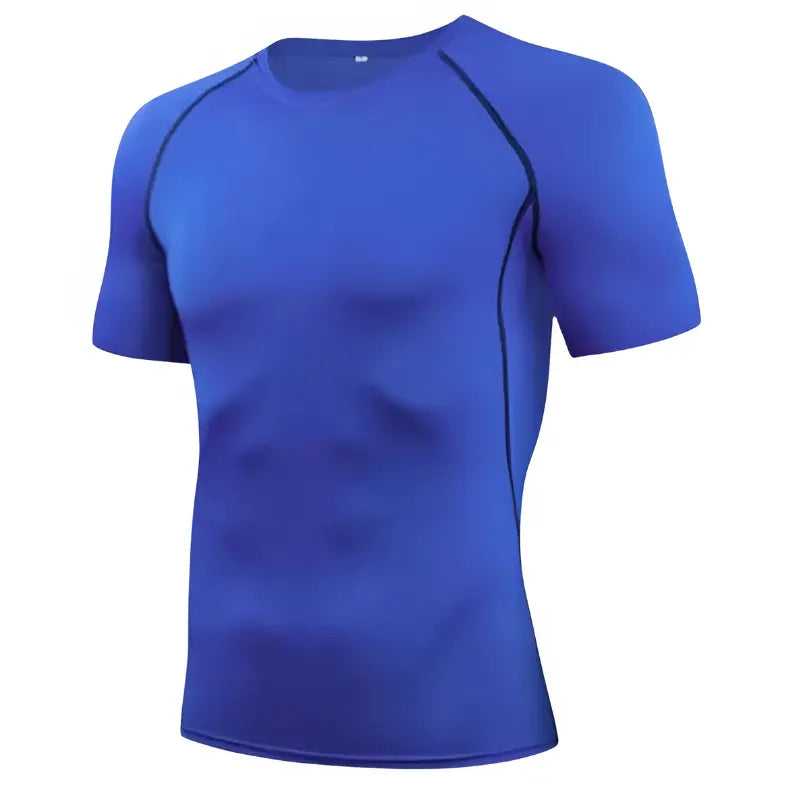 MunaWear - Tops & T-Shirts - Caleb – Men's Compression T-Shirt for Outdoor Training & Fitness Activities, Breathable Fabric - Navy / 3XL / Short