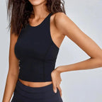 MunaWear  Tops & T-Shirts  Lila – Breathable Cross-Back Sports Top with Built-In Push-Up Bra for Gym, Running & Workout 