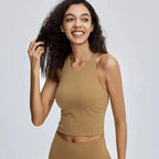 MunaWear  Tops & T-Shirts  Lila – Breathable Cross-Back Sports Top with Built-In Push-Up Bra for Gym, Running & Workout 